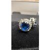 Image 2 : 925S 1.0Ct Each Lab-Created Blue Sapphire Halo Stud Earrings, White Gold Overlay