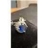 Image 4 : 925S 1.0Ct Each Lab-Created Blue Sapphire Halo Stud Earrings, White Gold Overlay