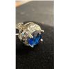 Image 5 : 925S 1.0Ct Each Lab-Created Blue Sapphire Halo Stud Earrings, White Gold Overlay