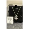 Image 1 : Platinum Plated 1.0ct Simulated Diamond Heart Necklace, 16” - 18” Long