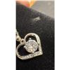Image 4 : Platinum Plated 1.0ct Simulated Diamond Heart Necklace, 16” - 18” Long
