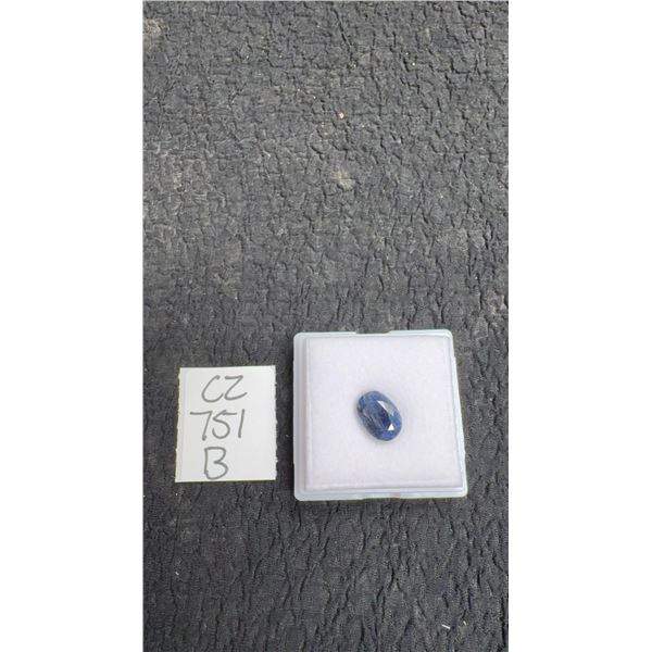 6.8 Carat Natural Untreated Blue Sapphire, Oval Cut, 8.7mm x 12.1mm