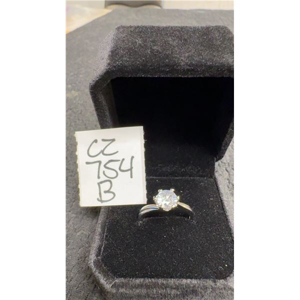 Platinum Plated 0.8Ct Simulated Diamond Snowflake Ring, Resizable