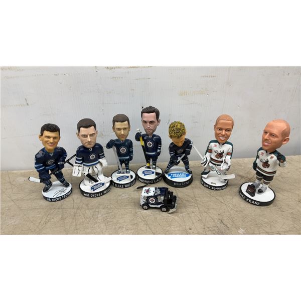 Winnipeg Jets and Manitoba Moose Hockey Bobbleheads, Including Jacob Trouba, Ondrej Pavelec