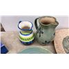 Image 4 : Assorted Pottery and Serveware: La Cuisiniere Designs Cheese Set, Grape Platter