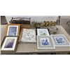 Image 1 : Assorted Framed Art, Decorative Baskets, Vases, and Glassware, including Butterfly and Floral