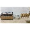 Image 7 : Assorted Framed Art, Decorative Baskets, Vases, and Glassware, including Butterfly and Floral