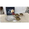 Image 1 : CorningWare Peach Floral Casserole Dishes 3 and Glass Divided Serving Tray in Box