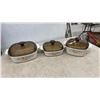 Image 2 : CorningWare Peach Floral Casserole Dishes 3 and Glass Divided Serving Tray in Box