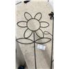 Image 2 : Metal Flower Garden Stakes and Tiled Plant Stand