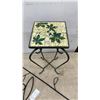 Image 5 : Metal Flower Garden Stakes and Tiled Plant Stand