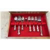 Image 3 : International Silver Company "Adoration" Silverplate Flatware Set in Wooden Case