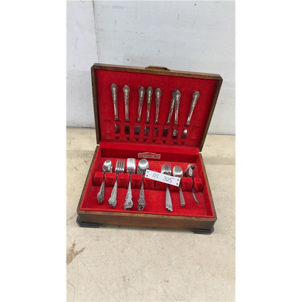 Adoration Pattern Flatware in Wooden Case