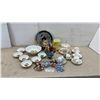 Image 1 : MZ Czechoslovakia Fruit Bowl Set, 3 Teacups and Saucers, 2-Tiered Server, Music Box, Candle Wreaths
