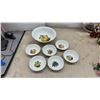 Image 2 : MZ Czechoslovakia Fruit Bowl Set, 3 Teacups and Saucers, 2-Tiered Server, Music Box, Candle Wreaths
