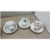Image 4 : MZ Czechoslovakia Fruit Bowl Set, 3 Teacups and Saucers, 2-Tiered Server, Music Box, Candle Wreaths