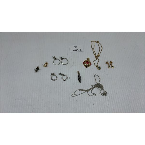 Assorted Fashion Jewelry Including Hoop Earrings, Stud Earrings, Pendants, Necklaces
