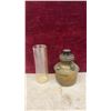 Image 6 : Antique Kerosene Parlor Lamps with Etched Chimneys, Set of 4