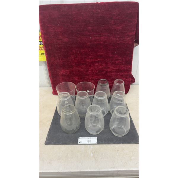 Vintage Clear Glass Lantern Globes and Jars, Made in Canada, Set of 11