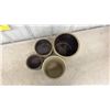 Image 11 : Set of Four Crocks with Brown Interior Glaze, Varying Sizes