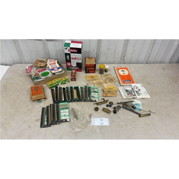 Coleman Lantern Parts Lot: Silk-Lite Mantles, Generators, Buss Fustat Adapters
