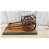 Image 4 : Vintage Wooden Model Farm Carts, Horse-Drawn Plow and Cast Iron Bull Figurine