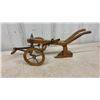 Image 5 : Vintage Wooden Model Farm Carts, Horse-Drawn Plow and Cast Iron Bull Figurine