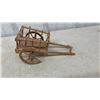 Image 8 : Vintage Wooden Model Farm Carts, Horse-Drawn Plow and Cast Iron Bull Figurine