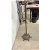 Image 4 : Antique Oil Floor Lamp, Glass Chimney and Burlap Shade