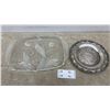 Image 1 : Old English Production Mayor Stephen Juba Winnipeg Silver Plate and Frosted Tulip Glass Tray