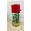 Image 6 : 2 Vintage Thermos's; Roy Rogers and Dale Evans Double R Bar Ranch and 1 with Farm Decal and Red Lid