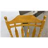 Image 3 : Traditional Wooden Rocking Chair with Carved Floral Backrest and Turned Spindles