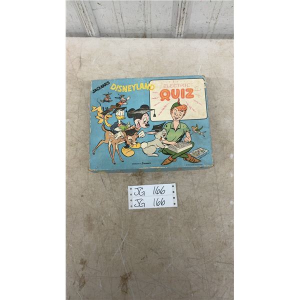 1940s-50s Jacmars Disneyland Electric Quiz Game Uses One Battery and Has 6 Cards
