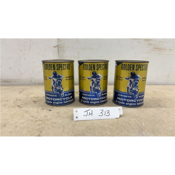 Three Golden Spectro Synthetic Blend Motorcycle 2-Cycle Engine Lubricant Cans, 18 Fluid Ounces