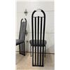 Image 3 : Set of 4 Postmodern Black Metal High-Back Dining Chairs With Upholstered Seats