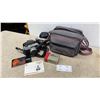 Image 1 : Canon Canonet 28 and Konica C35 Cameras, Canon Canolite D Flash, Manuals, and Bag