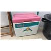 Image 3 : Igloo Cooler, Mirro-Scene Panels, Canning Set, and Wood Folding Table