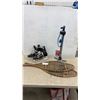Image 1 : Schwinn Air Center Max Floor Pump, Pair of Ice Skates, and Pair of Snowshoes