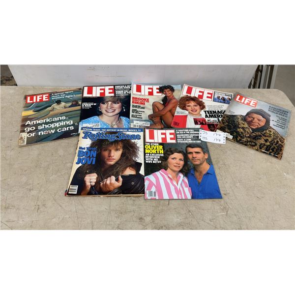 LIFE and Rolling Stone Magazines: 1971, 1982, 1983, 1986, 1987 Issues