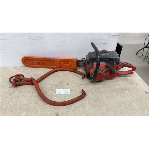 Johnsered 80cc Chainsaw and Log Tongs
