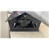 Image 3 : Metal Decorative Bird Feeder, with Scalloped Roof, Bird, Fence and Heart Cutouts, 12 1/2 × 22 × 20”