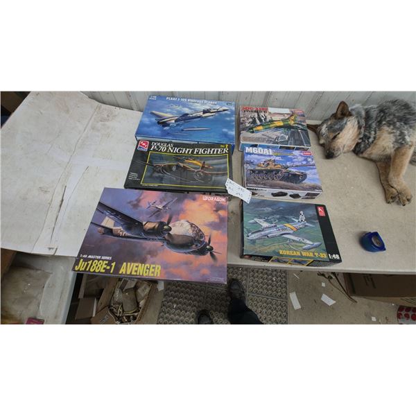 Lot of 6 Model Kits: PLAFF J-10S Vigorous Dragon, Douglas P-70 Night Fighter, Ju188E-1 Avenger
