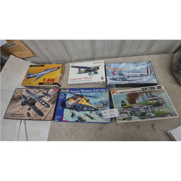 6 models 1/48scale Revell Westland Wessex HAS Mk.3, Aichi E13A1b "Jake", Grumman J2F-1, 2A, 3, 4