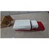 Image 8 : Ny-Lint No. 4400 Camper Pickup Truck, Red and White Pressed Steel, with Original Box. 13.6” early