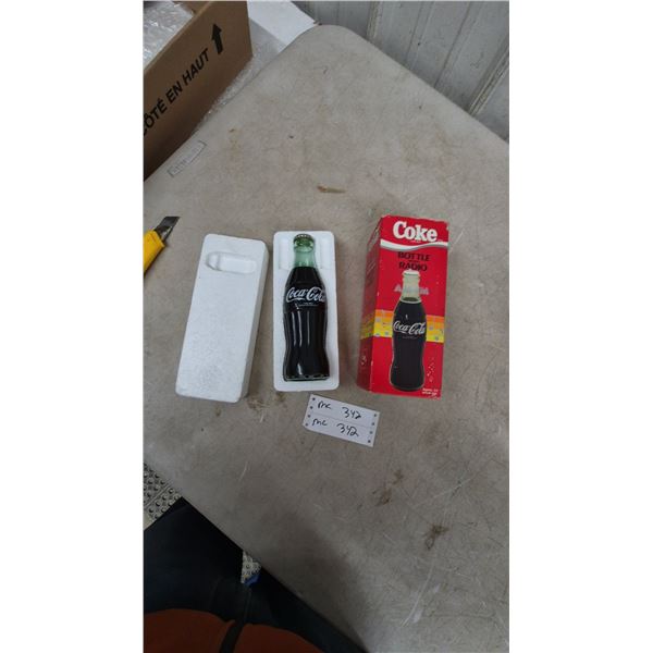 Vintage Coca-Cola Contour Bottle-Shaped AM/FM Radio, Model BT-210, with Original Box