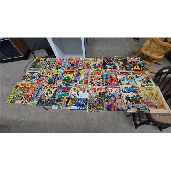 26 Vintage Bronze Age Marvel and DC Comics Including Thor, Iron Man, Conan, G.I. Combat