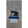 Image 1 : Kaiser Blue Child's Sewing Machine, Hand Crank, Spool Pin