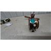 Image 5 : Vintage Ocean City Direct-Drive Baitcasting Reel on Rod Handle, Brass Scale