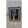 Image 1 : Original Floral Still Life Painting by Saskatchewan Artist S.F. Stephen in Rustic Wood Frame.