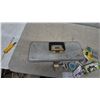 Image 10 : Vintage Aluminum Metal Tackle Box with Assorted Fishing Lures and Line